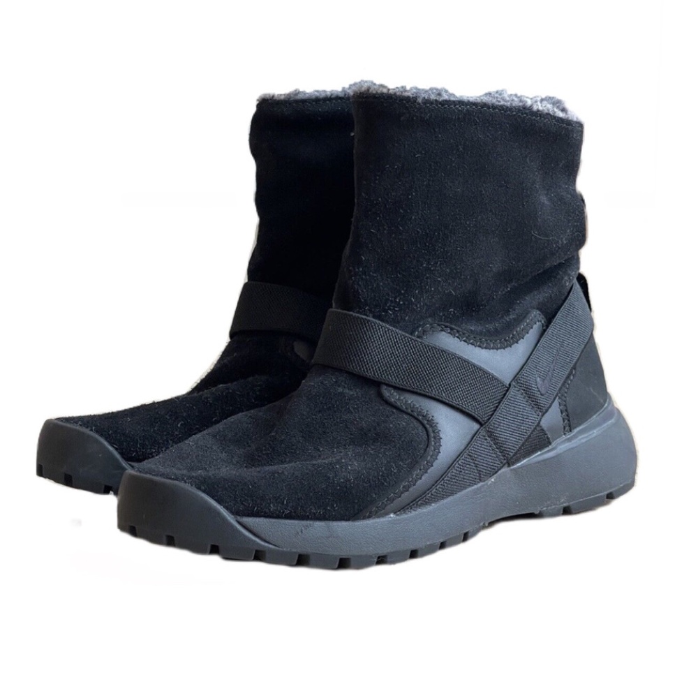 Nike Golkana Triple Black Suede Faux Fur Winter Boot / Bootie, Sz 7.5 - Picture 6 of 13